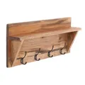 Design Delights Wandgarderobe, Natur, Holz, 60x26x10 cm, Garderobe, Garderobenleisten & Garderobenhaken