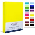 Camry Spannbettlaken CLASSIC, Jersey Baumwolle, Gummizug: rundum, viele Farben, alle Matratzenhöhen, Bettlaken, Spannbetttuch gelb 140-160 cm x 200 cm