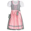 Nübler Dirndl Mädchen Dirndl im traditionellen Stil Kinder Trachten, Blau (Dirndl Set NICKY, 3-tlg., Dirndl Kleid mit Bluse und Schürze) Kinder Tracht im bayerischen Stil - Trachtenmode Kinder blau 140