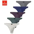 H.I.S String Herren Unterhose (Packung, 5-St) in Baumwollstretch-Qualität blau|bunt|grau|grün 7 (XL)