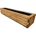 HolzGarden Pflanzkübel Holz Rechteckig 118x25x25 cm Imprägniert Farbe Pinia Wetterfest Blumenkasten Blumentopf Balkon Garten Pflanzkasten 43l - Braun