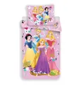 Disney Kinderbettwäsche Prinzessinnen Design Kuschelige Baumwolle, 140x200 cm & 70x90 cm