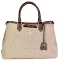 Prada Damen Braun Canvas Top-Handle Schultertasche 1BA579 UCW F0B16