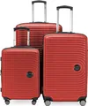 HAUPTSTADTKOFFER - Mitte - Koffer-Set 3 Trolley Hartschale, TSA, XXL Erweiterung, 4 Rollen (S, M & L),Rot