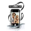 SBS IPX8 wasserdichte Schutzhülle für Android und iPhone bis 6,8 Zoll (6,8 Zoll) mit Touch-Fenster, Selfie-Griff, Umhängeband, wasserdichter Verschluss, wasserdicht, für Kurze Müllung, Schwarz