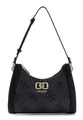 GUESS Schultertasche Karnilla Logo Shoulder Bag Coal Logo dunkelgrau