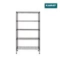 Karat homeliving Gitterregal mit Rollen Maya 5 Böden Für Wohnzimmer, Bad oder Keller 89 x 34 x 150 cm