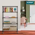 Gitterregal MAYA schwarz Rollen Regal 89 x 34 x 150 cm Metallregal Lagerregal