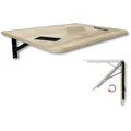 Wandklapptisch Schreibtisch Tischplatte 70x50 cm in Eiche Klapptisch Esstisch Küchentisch für die Wand Bartisch Stehtisch Wandtisch Tisch klappbar - Braun
