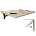 KDR Produktgestaltung Wandklapptisch Schreibtisch Tischplatte 70x50 cm Klapptisch Esstisch Küchentisch für die Wand Bartisch Stehtisch Wandtisch Tisch klappbar zur Wandmontage (Eiche)