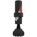 SPORTNOW Boxsack Stehend, 65-175 cm Standboxsack Kickboxsack Punchingsack mit Saugfuß, Boxbandagen, Boxtraining Geräte für Boxen, Kickboxen, Kunststoff, Schwarz