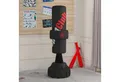 SPORTNOW Standboxsack Kickboxsack Punchingsack mit Saugfuß, Boxbandagen, Boxtraining Geräte (Standboxsack, 1-tlg., Boxsack Stehend), für Boxen, Kickboxen, Kunststoff, Schwarz