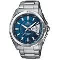 CASIO Automatikuhr Casio Herren Uhr EF-129D-2AVEF Edelstahl blau
