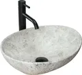 Rea Aufsatzwaschbecken Sofia Light Stone Oval Grey