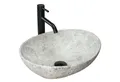 wohnwerk.idee Aufsatzwaschbecken Waschtisch Waschbecken Marmor Naturstein Optik 41x34,5cm Keramik