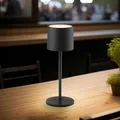 LED Akku Tischleuchte dimmbar Outdoor 3 Lichtfarben USB schwarz