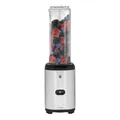 WMF Kult X Mix & Go Mini Smoothie Maker, Standmixer, Blender elektrisch, Shake Mixer 300 Watt Leistung, Tritan-Kunststoff Flasche 600ml, auslaufsicherer Schraubdeckel, rutschfeste Füße, Silber/Schwarz