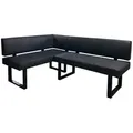 Mid.you Eckbank, Anthrazit, Schwarz, Metall, Textil, 3-Sitzer, L-Form, 181.5x125 cm, Esszimmer, Bänke, Eckbänke