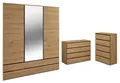 Feldmann-Wohnen Schlafzimmer-Set Naxos, 3-teilig artisan eiche / schwarz matt