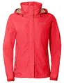 VAUDE Escape Light Regenjacke Damen – wasserdicht, atmungsaktiv und winddicht mit 2-Lagen-Membran, verstaubare Kapuze, 420g leicht, flame,