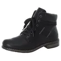 Rieker Schnürstiefelette, Schnürboots, Blockabsatz, mit gepolstertem Schaftabschluss schwarz 38 EU
