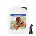 Natur Leinöl Holzschutz für Holz innen & außen, 5 L Kanister mit Ausgießer, naturrein, wasserabweisendes Holzöl für Möbel, Gartenmöbel und Terrasse, ergiebig 0,1–0,2 l/m²