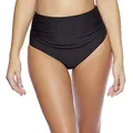 Octopus Elegante/Figurumspielende/Minimizer Bikini Hose/High Waist Bikinihose/Slip (oct-flav-S10-f3428) Farbe: S9(sw) High Waist Slip Schwarz, Gr. 48