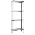SCHULTE Regalwelt Steckregal mit 4 PowerMAX Fachböden, 60 kg Tragkraft, 180x60x40 cm (HxBxT), verzinkt, Lagerregal, Werkstattregal, Kellerregal, Garagenregal, Metallregal