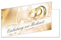 50 Stück Einladungskarten zur Hochzeit (EKT-102) Format DIN lang Einladungen Ringe Trauung Feier