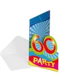 Einladungskarten 60. Geburtstag "Partyspaß" 8er Pack
