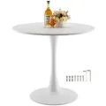 VEVOR runder Esstisch Küchentisch Holztisch (80 cm / 113,4 kg belastbar) für 2_4 Personen, moderne Bürotische mit Säulenfu_ im Tulpendesign, für