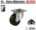 4 x 30mm Kleine Möbelrollen Tischrollen Kastenrollen Lenkrollen Kunststoffrolle