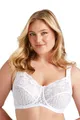 Miss Mary of Sweden Jacquard & Lace Bügel-BH – Seitliche Stütze, Voll-Cups, Starker Halt 105B Weiss