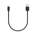 Veho Pebble USB-A zu USB-C Kabel | Universalladung und Sync | 0.2m / 0.7ft Ladekabel | Datenübertragung - Schwarz (VCL-002-C-20CM)