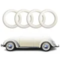 4x Weißwandringe Weißwandreifen 14 Zoll Weiß Echt Gummi Auto Tuning