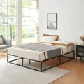 Metallbett ’Kreta’ 140x200cm Schwarz auf Stahlrahmen mit Lattenrost