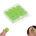 Ohrstöpsel zum Schlafen, zum Schwimmen, Wiederverwendbare, 6 Paar Geräuschreduzierte Silikon Ohrenstöpsel, Wasserdicht, als Anti Schnarch Schutz, Arbeit, Studium und laute Orte (green, L)