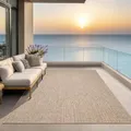 the carpet Kansas Outdoor Teppich – Wetterfester Indoor & Outdoor Teppich im Jute-Look für Balkon, Terrasse, Garten, Wohnzimmer & Esszimmer, pflegeleicht und UV-beständig, ca. 80 x 150 cm