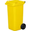 GARDIVO Mülltonne 120 Liter Abfalltonne Reststofftonne Mülleimer mit 2 geräuschlosen Rädern Klappdeckel mit zwei Griffen Gelb - Gelb