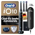 Oral-B iO Series 10 Elektrische Zahnbürste mit 3 Aufsteckbürsten, Schwarz - Electric Toothbrush, Inkl. iOSense, Lade-Reise-Etui Und 7 Putzmodi für Zahnpflege, Designed by Braun