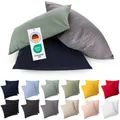 Kissenbezug 40x40 cm 2er Set Kissenbezüge  Weiß  100% BaumwollJersey, OekoTex...