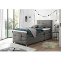 Boxspringbett Manolo 2 in Stoff elephant mit Motor 100x200 cm - Grau