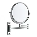 DEUSENFELD K5C - Doppel Wand Kosmetikspiegel, Rasierspiegel, Schminkspiegel, 5-Fach Vergrößerung und Normalspiegel, Ø 20cm, MS verchromt