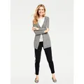 Strickjacke HEINE, Damen, Gr. 40, grau (grau, melange), 100% Baumwolle, unifarben, Langarm, Strickjacken