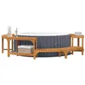 vidaXL Whirlpool-Umrandung Braun Ø255 x 55,5 cm Massivholz Akazie