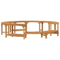 vidaXL Whirlpool-Umrandung Braun Ø255 x 55,5 cm Massivholz Akazie, Runde, Moderne, robuste Überdachung für Hot Tub, Akazienholz-Dekor, chilliger Outdoor-Bereich, stilvolle Umgebung