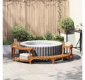 vidaXL Poolleiter, Whirlpool-Umrandung Braun Ø255 x 55,5 cm Massivholz Akazie