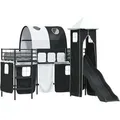 vidaXL Kinderloftbett Schwarz 74,5 x 190 cm Metall 42020871