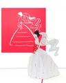 Hochzeitskarte „Braut & Brautstrauß“ – 3D Pop Up Karte zur Hochzeit, Einladungskarte zum Junggesellinnen Abschied