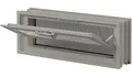 Fuchs Design Lüftungsfenster 579x189mm, kieselgrau. Anstatt 3 Glasbausteine im Format 19x19x8 cm, mit Fliegengitter